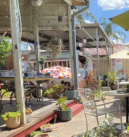 Dining and entertainment experiences in Riverina Murray, featuring riverside cafés and community events.